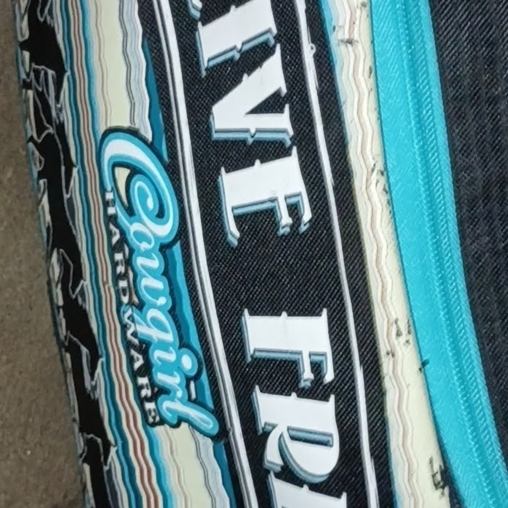 Black and Teal Women's Large Rolling  Dufflebag - Picture 3 of 8